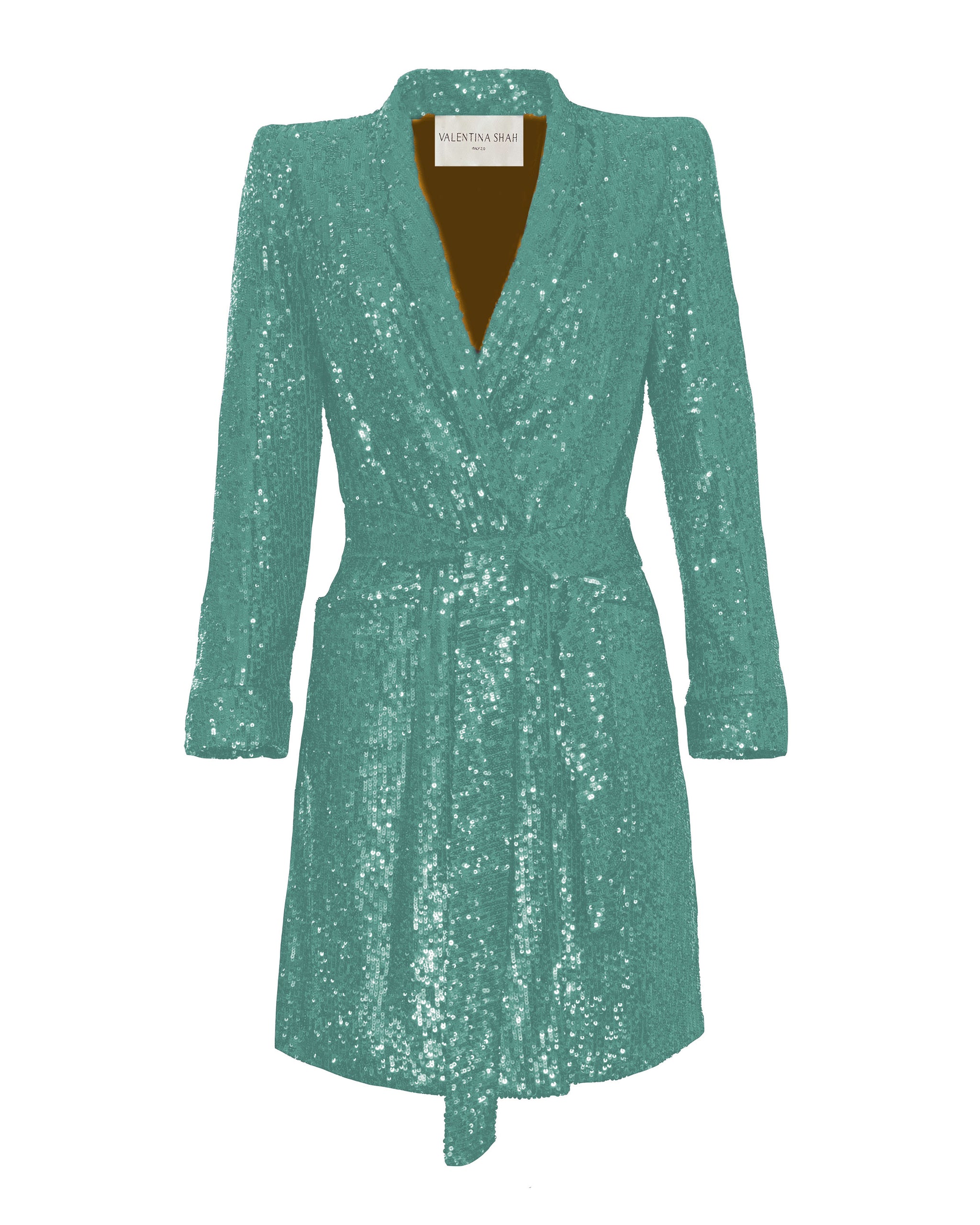 CARLOTTA BLAZER DRESS- SEQUINED MINT 8 CARLOTTA BLAZER DRESS- SEQUINED MINT 8