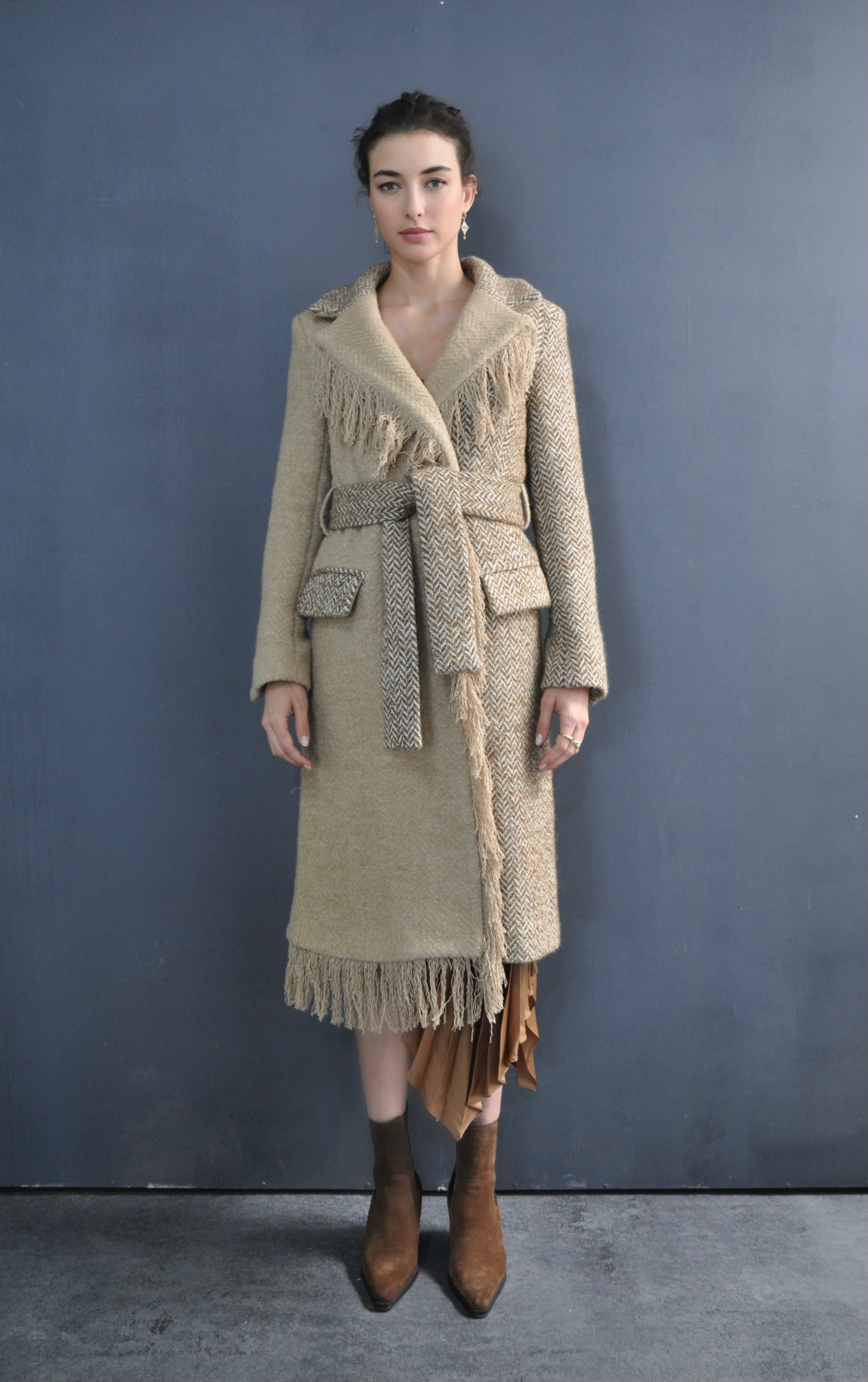 RITA COAT- HERRINGBONE CREAM