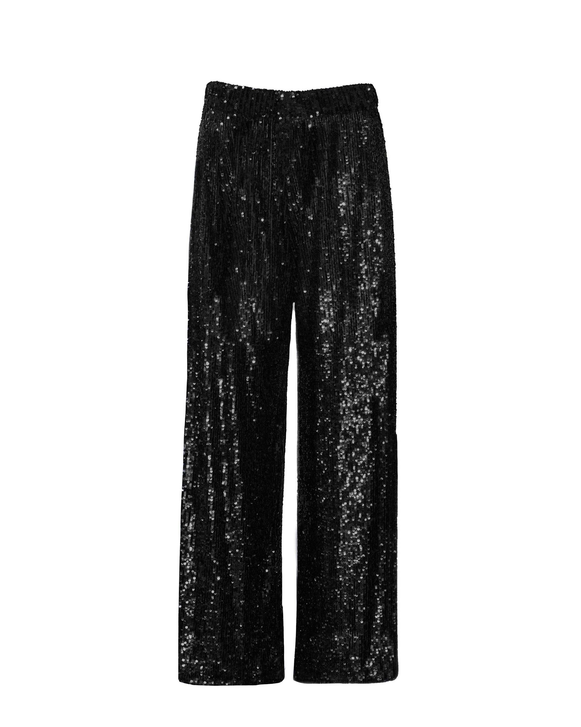 POPPY PANTS- SEQUINED COAL
