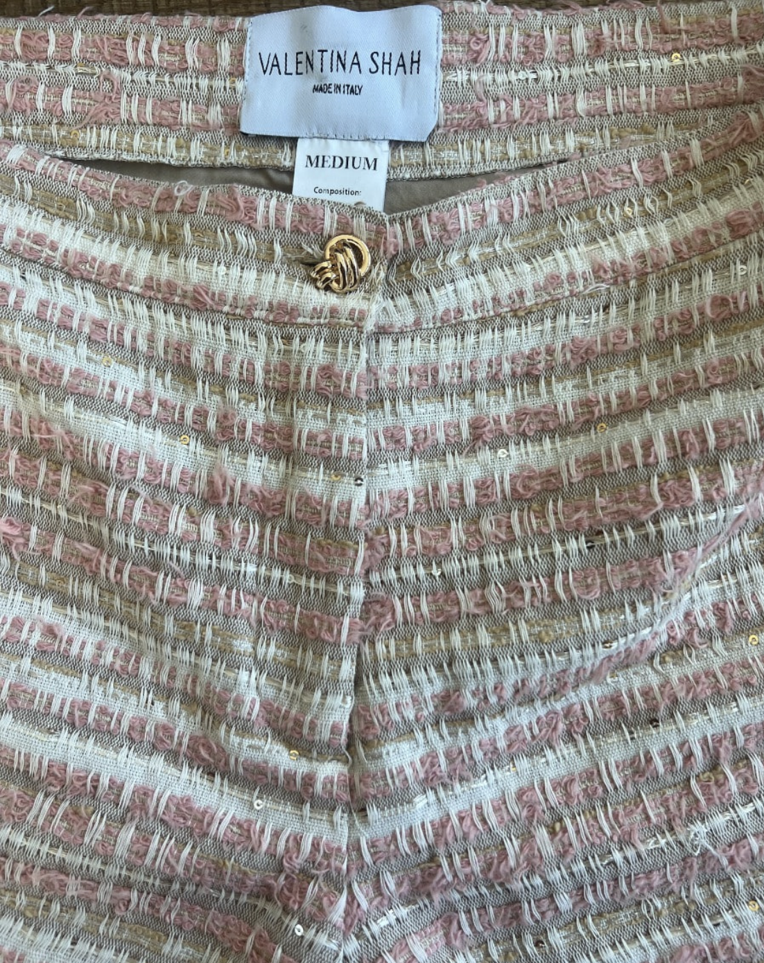 SEBASTIAN SHORTS- VINTAGE SEQUINED TWEED