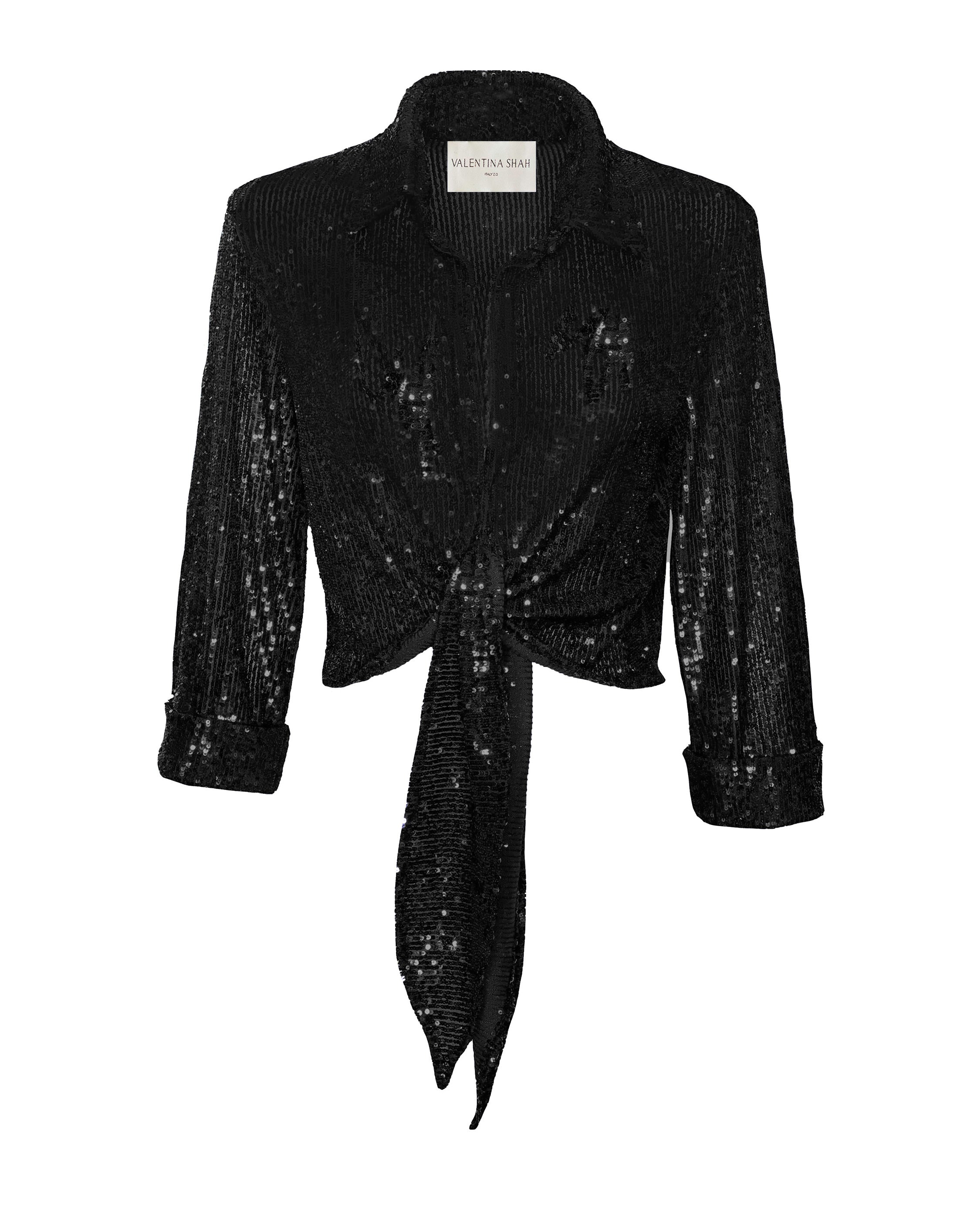 TERESA TOP- SEQUINED COAL