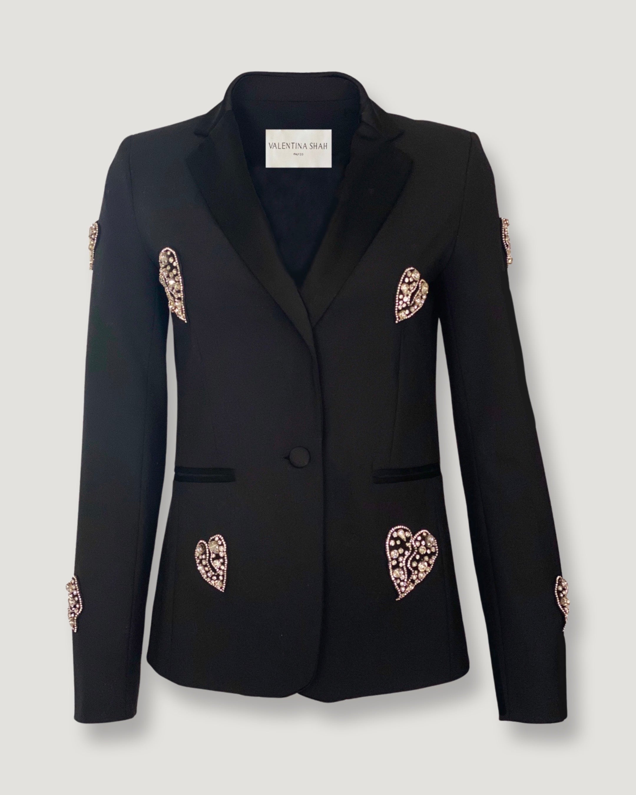 GAIA BLAZER- BLACK/ Heart Crystal