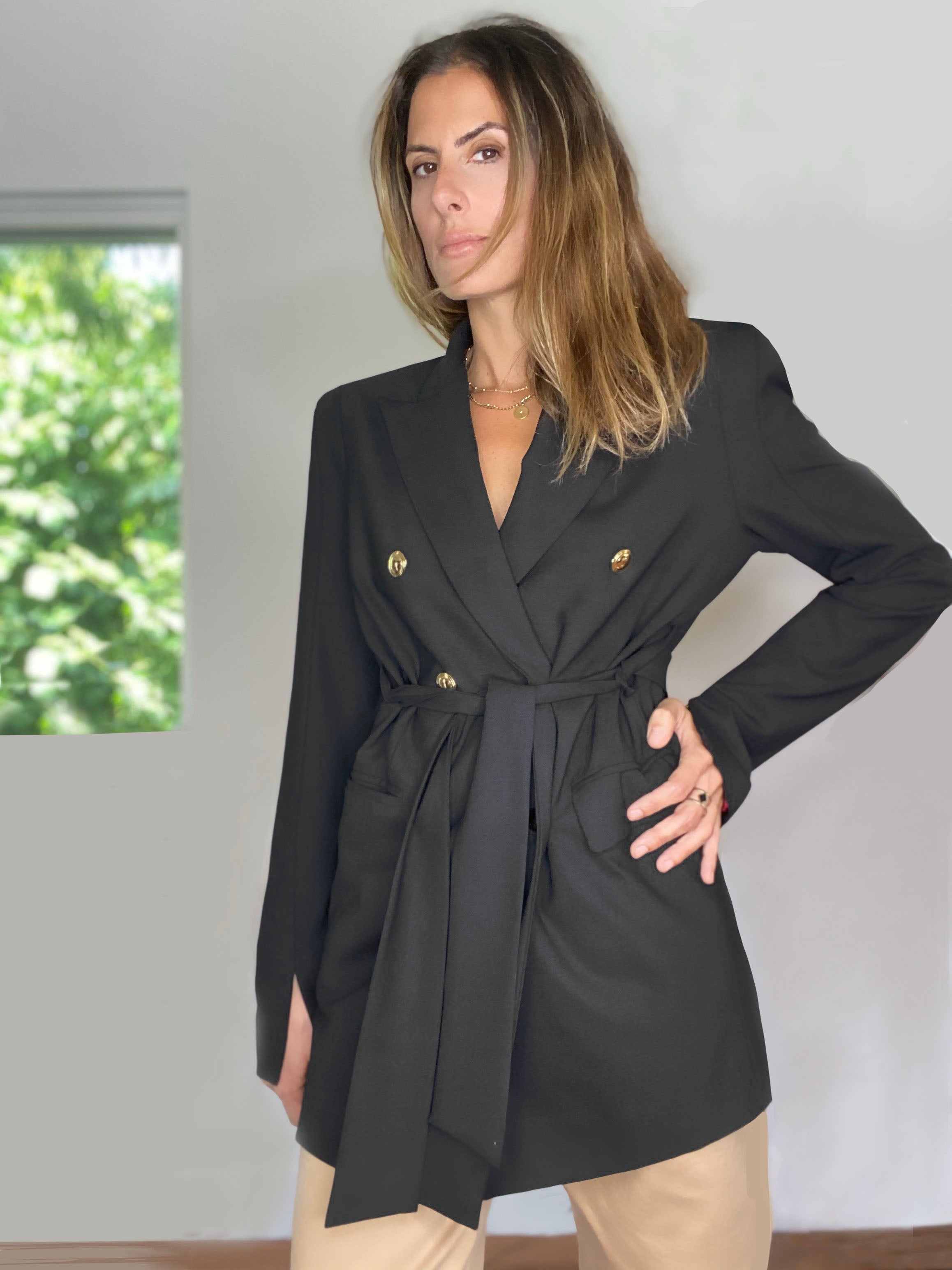 MARISSA BLAZER DRESS- BLACK TWILL