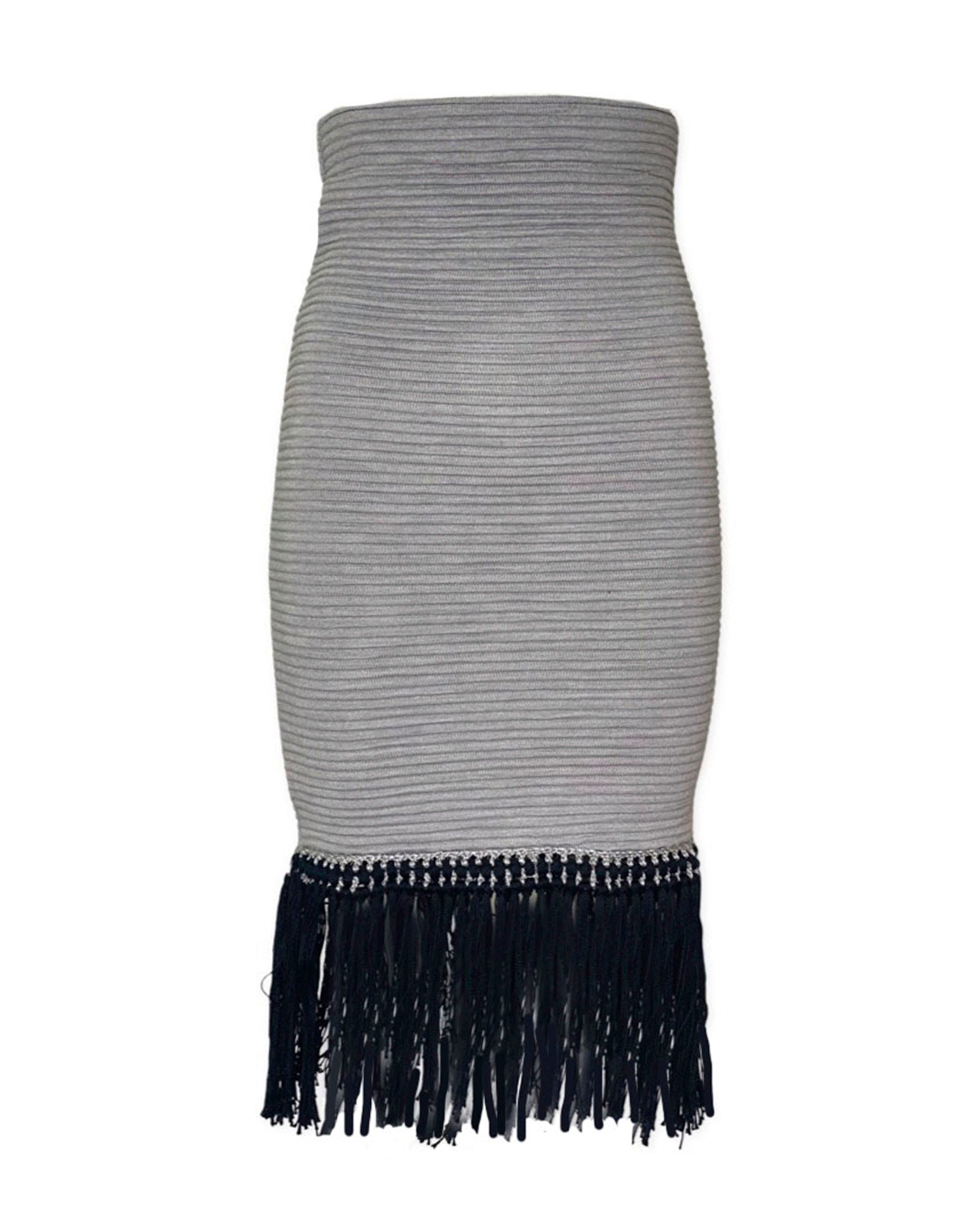 SELINA SKIRT- Gray Ottoman