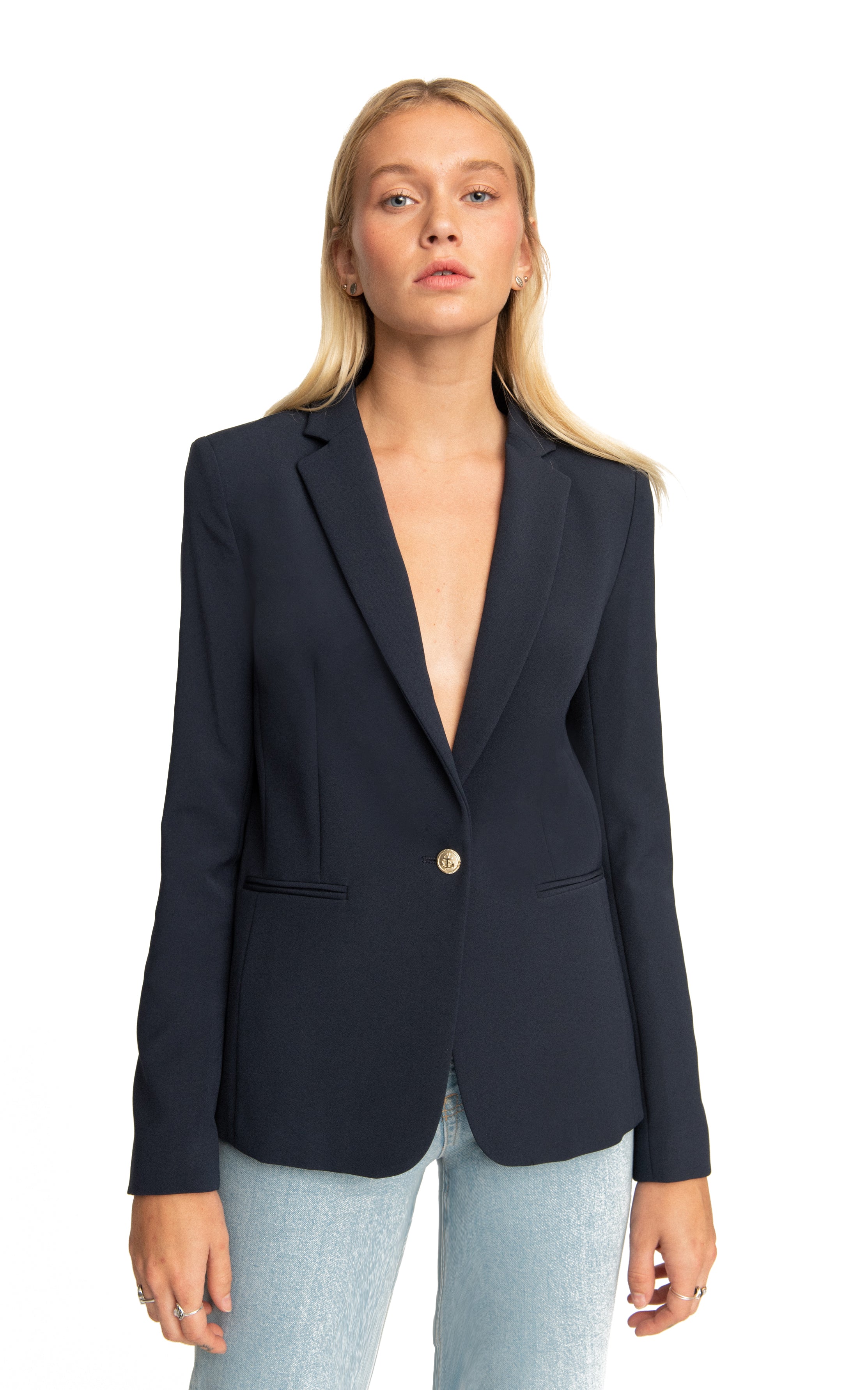 Gaia Single Botton Blazer Navy