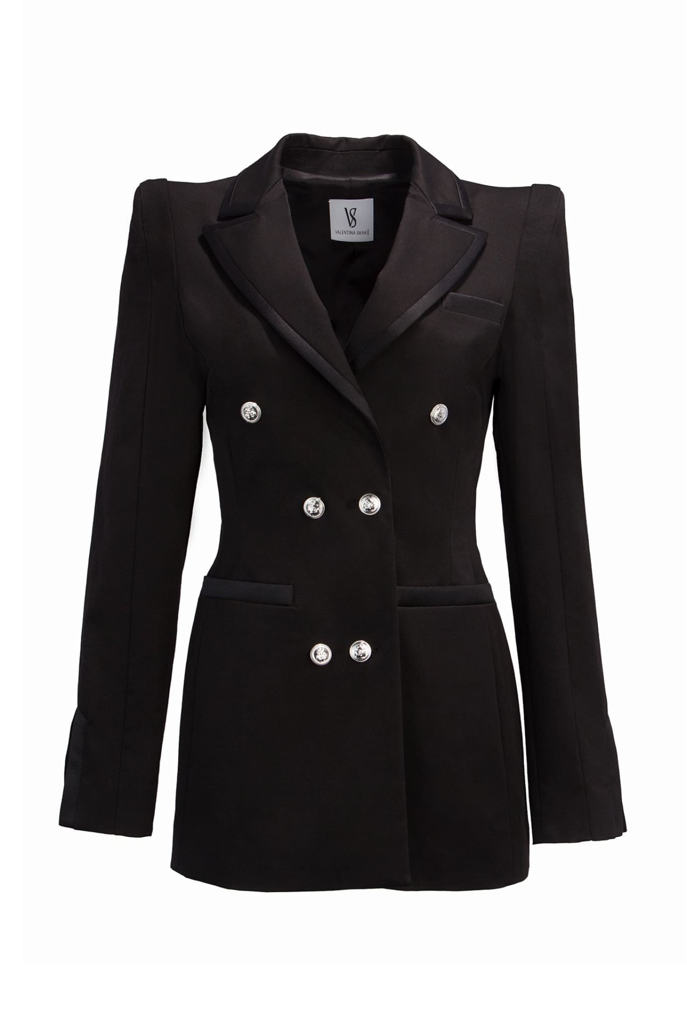 Black Satin Trims Jessica Blazer - Blazer