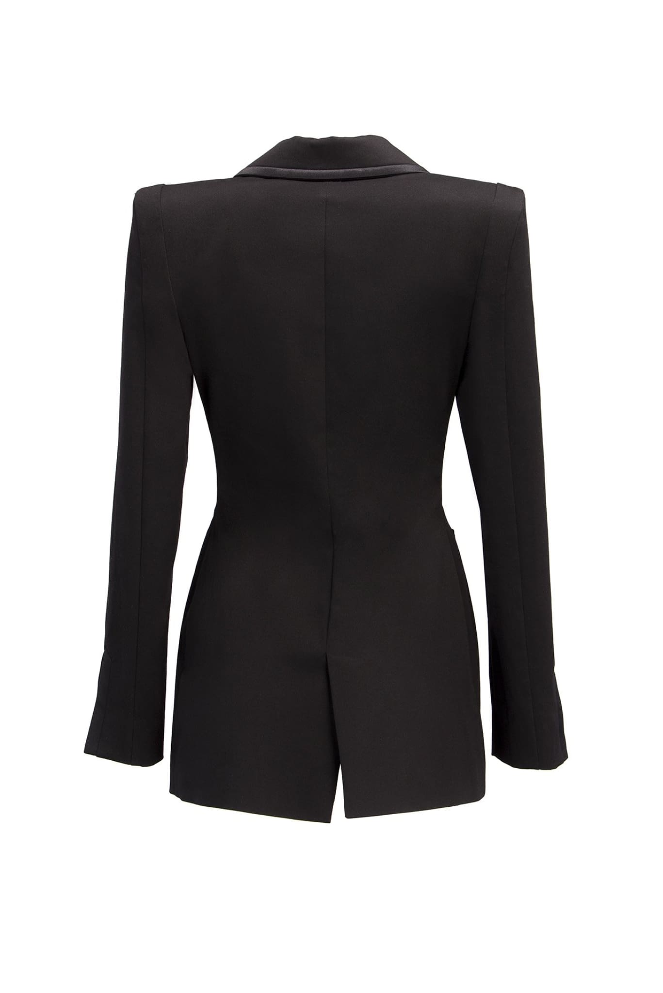 Black Satin Trims Jessica Blazer - Blazer