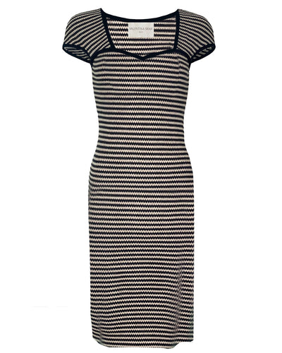 DELPHINE DRESS- Striped Jaquard