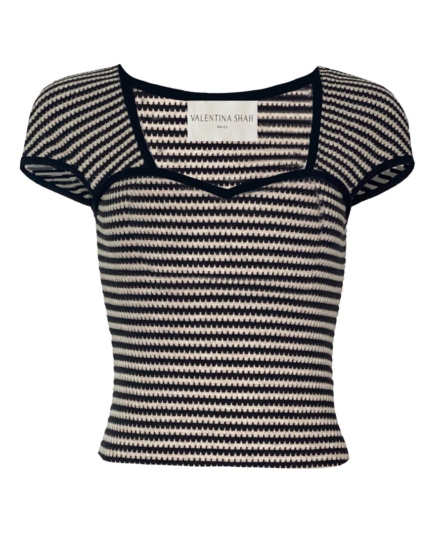 TASNIA TOP- Striped Jaquard