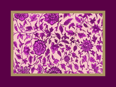 Vintage Oriental Pink Flowers placemat, Set of 6