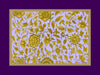 Vintage Oriental Eggplant Flowers placemat, Set of 6