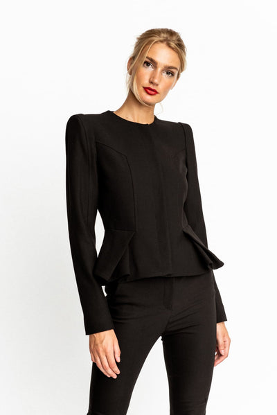 Black Peplum Olivia Blazer - Blazer
