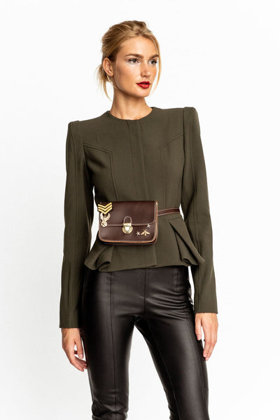 Military Green Peplum Olivia Blazer - Blazer